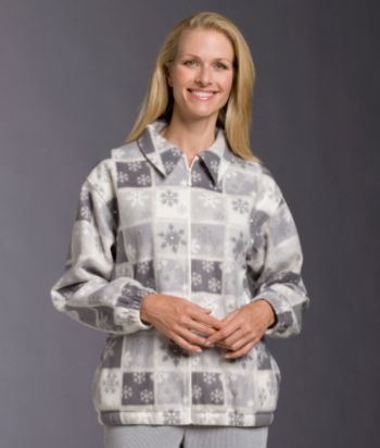 Alfred Dunner® Arctic Fleece Jacket - Pearl Gray