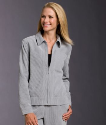 Alfred Dunner® Corduroy Jacket - Pearl Gray
