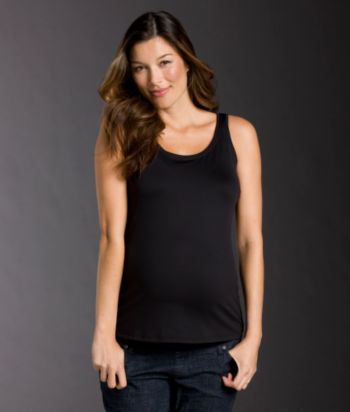 Three Seasons Maternity Scoopneck Tank - Black