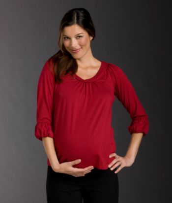Three Seasons Maternity Scoopneck Tunic - Candy Apple Red