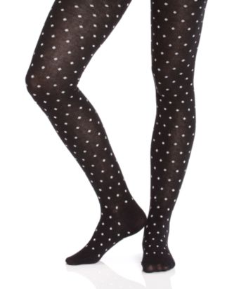 Davco Juniors' Polka-dot Sweater Tights - Black/Gray