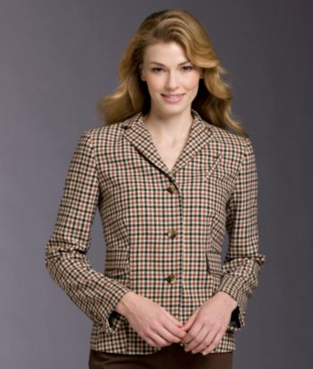 Liz Claiborne New York Petites' District Check Boyfriend Blazer - Brown Multi