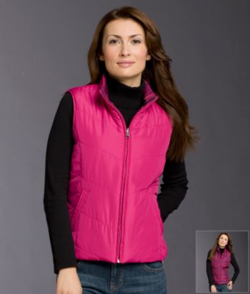 Studio Works Sport Reversible Quilted Plaid Vest