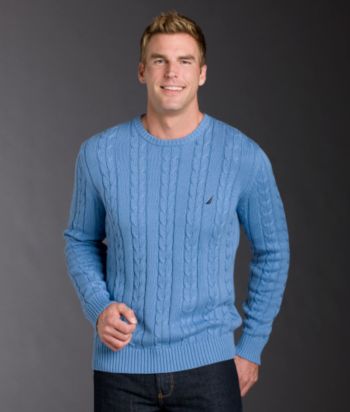 Nautica® Men's Cable-Knit Crewneck Sweater