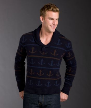 Nautica® Men's Wool Sweater - Double Navy