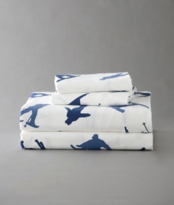 Skiers & Snowboarders Flannel Sheet Set by LivingQuarters
