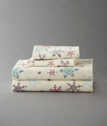 Snowflake Fun Flannel Sheet Set by LivingQuarters