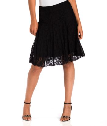 Speak 2 Me Juniors' Floral Lace Skirt - Black