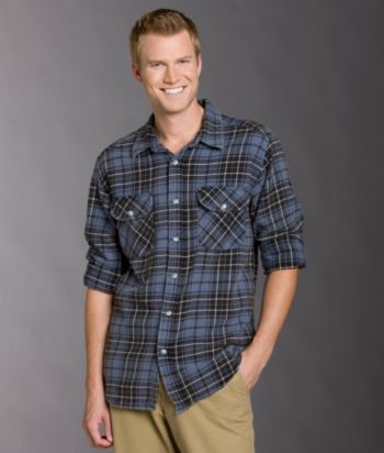 Ruff Hewn Men's Long Sleeve Utility Woven - Worn Blue