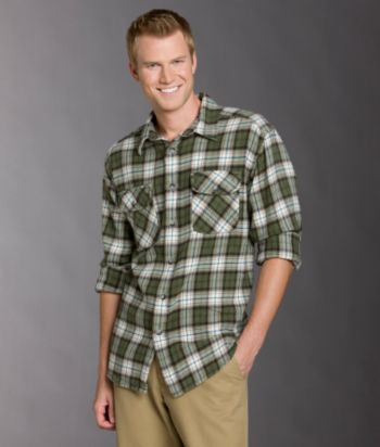 Ruff Hewn Men's Long Sleeve Utility Woven - Green/White