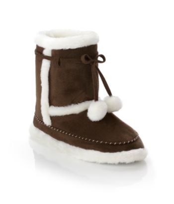 Jesco Juniors' Faux-suede Solid Slipper Boots