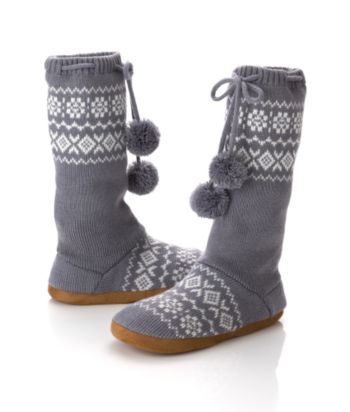 Jesco Juniors' Fairisle-print Slipper Socks