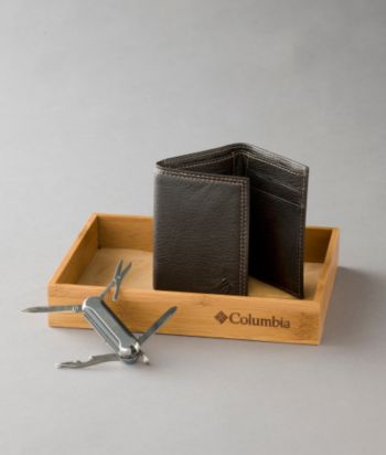 Columbia Trifold Wallet and 10 Function Tool - Brown