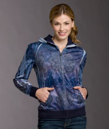 Studio Works Sport Sublimation Medallion-print Velour Hoodie - Blue