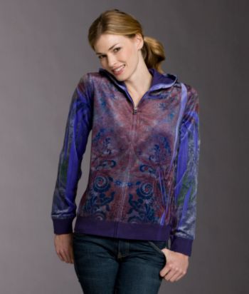 Studio Works Sport Sublimation Medallion-print Velour Hoodie - Purple