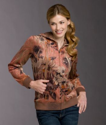 Studio Works Sport Sublimation Floral-print Velour Hoodie - Taupe