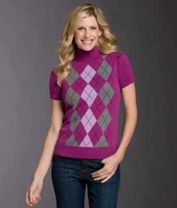 Izod® Short Sleeve Argyle Turtleneck Sweater