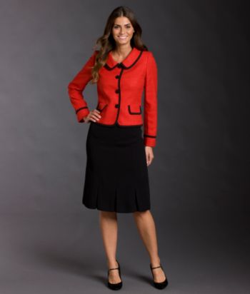 Kasper® 2-pc. Skirt Suit - Black/Red