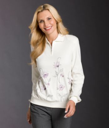 Alfred Dunner® Petites' Vertical Flowers Top - Multi