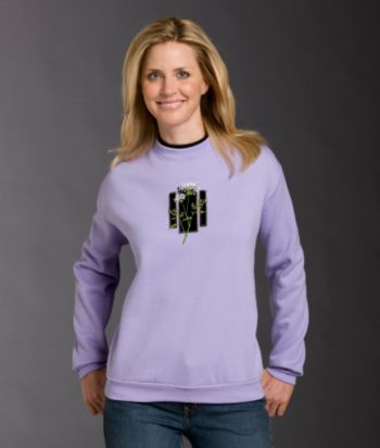 Morning Sun® Petites' Queen Anne's Lace Applique Fleece Top - Lavender