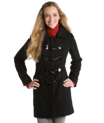 GUESS® Juniors' Long Toggle Wool Jacket - Jet Black