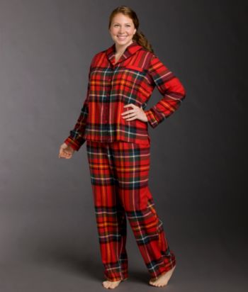 Intimate Essentials® Plus Size Flannel Pajama Set - Red Tartan