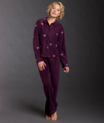 Intimate Essentials® Microfleece Pajama Collar Top And Fleece Pants