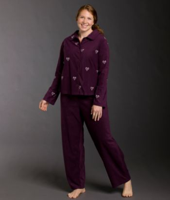 Intimate Essentials® Plus Size Microfleece Pajama Set - Purple Bijou