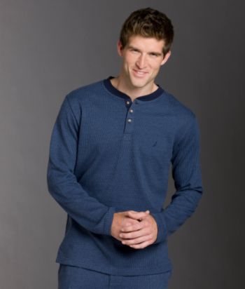 Nautica® Men's Houndstooth Long Sleeve Henley