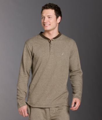 Nautica® Men's Herringbone Long Sleeve Henley