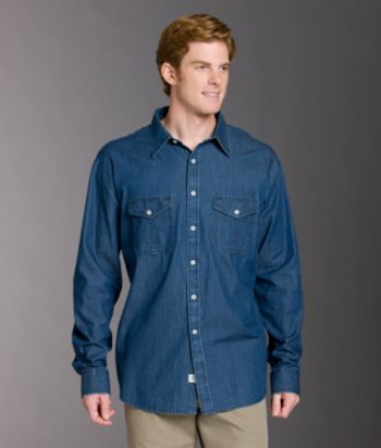 Izod® Men's Tartan Denim Long Sleeve Woven Shirt - Indigo