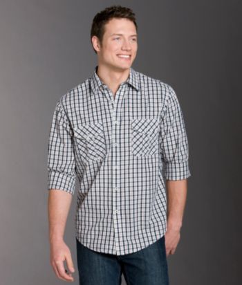 Izod® Men's Tartan Denim Long Sleeve Woven Shirt - Midnight Check