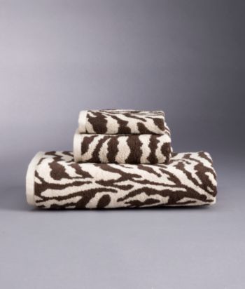 KN Karen Neuburger® Zebra-Print Towels - Chocolate