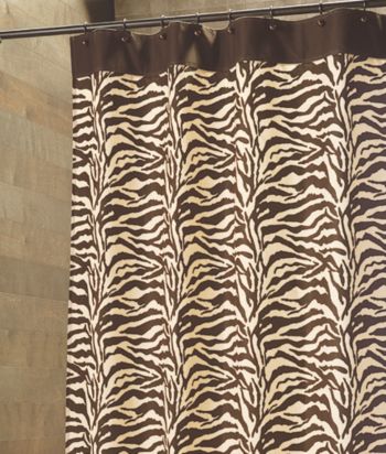 KN Karen Neuburger® Zebra-Print Shower Curtain - Chocolate