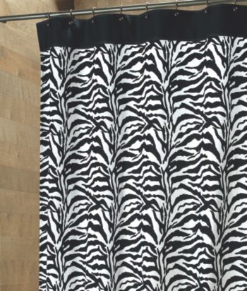 KN Karen Neuburger® Zebra-Print Shower Curtain - Black