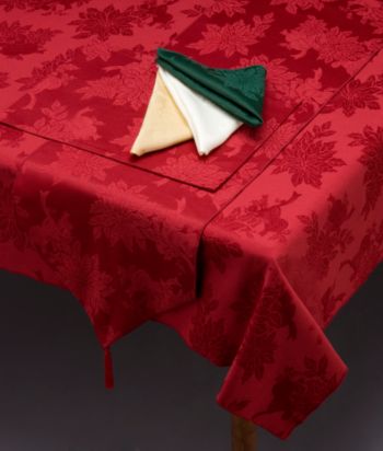 Christmas Damask Table Linens by LivingQuarters