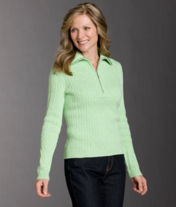 Studio Works Petites' Cable-knit &frac14;-zip Sweater