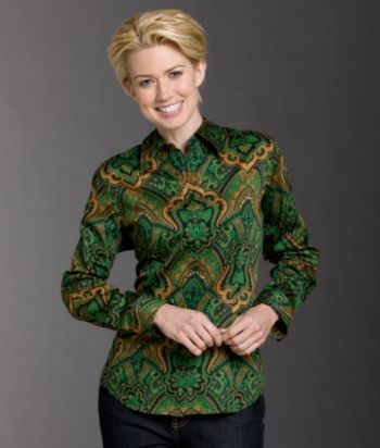 Jones New York Signature® Petites' Paisley-print Woven Shirt - Wreath Multi