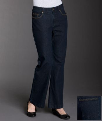 Jones New York Sport® Petites' Embellished Bootcut Jeans - Dark Indigo Wash