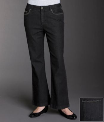 Jones New York Sport® Petites' Embellished Bootcut Jeans - Black Wash