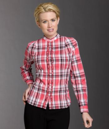 Jones New York Sport® Petites' Plaid Ruffled Woven Shirt - Multi