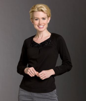 Jones New York Sport® Petites' Beaded Sweetheart Neck Top