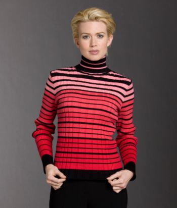 Jones New York Sport® Petites' Striped Turtleneck Sweater