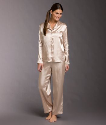 Chanteuse Satin Pajama Set - Gilded Ivory