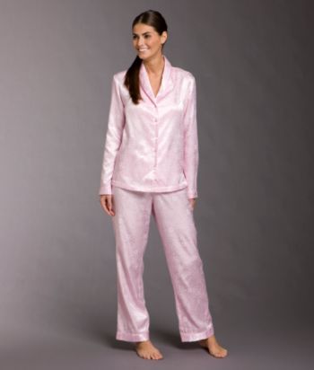 Intimate Essentials® Brush Back Satin Dot Pajama Set
