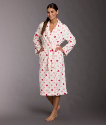 Charlotte Microcozy Robe - Ivory Hearts