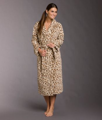 Charlotte Microcozy Robe - Leopard