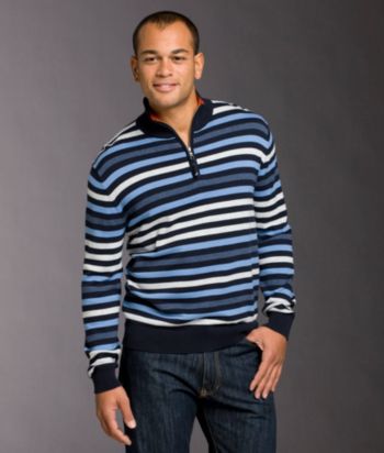 Nautica® Men's Cotton-Knit Bay Stripe Sweater - Double Navy