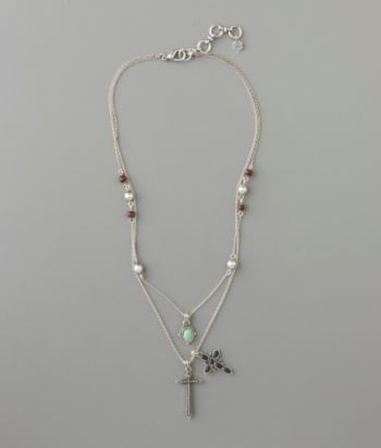 Lucky Brand® Cross Charm Necklace - Silvertone