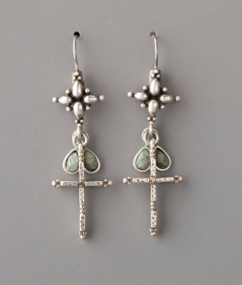 Lucky Brand® Cross Charm Earrings - Vintage Silvertone